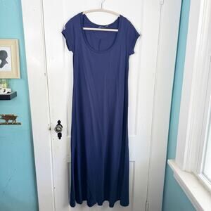 POLO Ralph Lauren Short Sleeve 100% Cotton Maxi Dress Navy Lightweight Size S